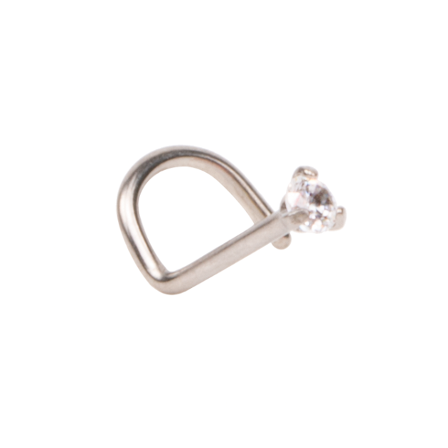 Crystal Zircon Prong Curved Nostrill - Image 2