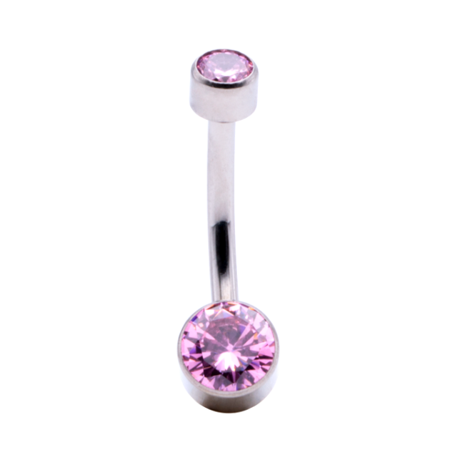 Belly Piercing Pink Zircon