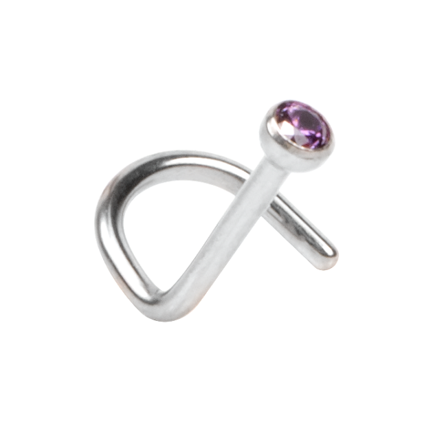 Curved Zirconia Amethyst Nostril