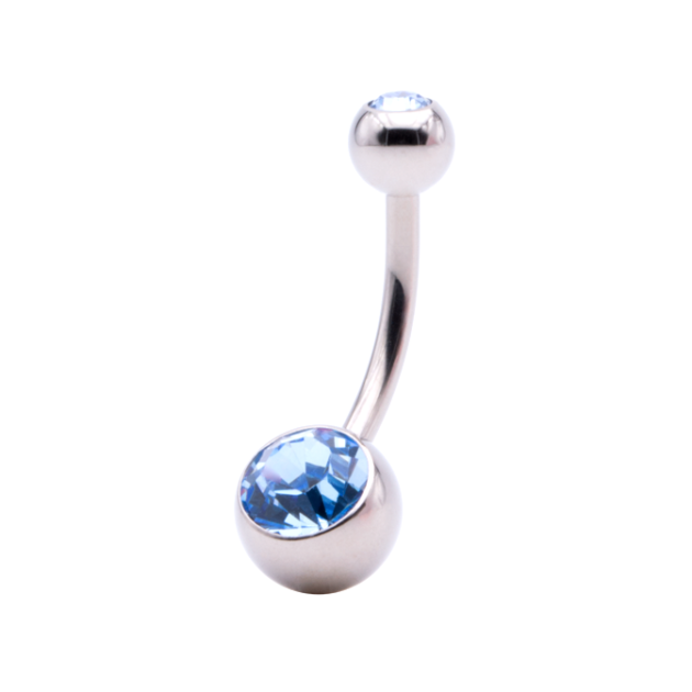 Belly piercing Light Blue Cubic Zirconia - Image 3